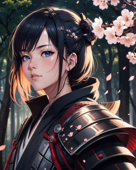 (SFW), beautiful, (masterpiece:1.2), (best quality:1.2), perfect eyes, perfect face, perfect lighting, ((1man)), ronin, (samurai, ((ronin)), armored), solo, outdoors, forest, morning, cherry blossom trees, (cherry blossom leafs falling), windy, dynamic pose,, wide angle,
art by artgerm and ruan jia, soft cinematic light, adobe lightroom, photolab, hdr, intricate, highly detailed, (depth of field:1.4), (natural skin texture, hyperrealism, soft light, sharp:1.2), (dark shot:1.22), (intricate), (artstation:1.2), hyperdetailed, dramatic, intricate details, (technicolor:0.9)
