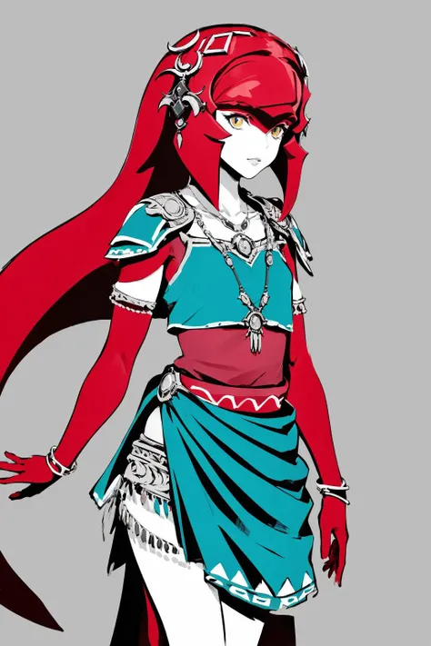 (masterpiece, best quality:1.3), (flat color:1.3),(colorful:1.3), cowboy shot, mipha \(zelda\), 1girl,solo, <lora:SilvermoonMix04:1> <lora:MiphaV4:1>