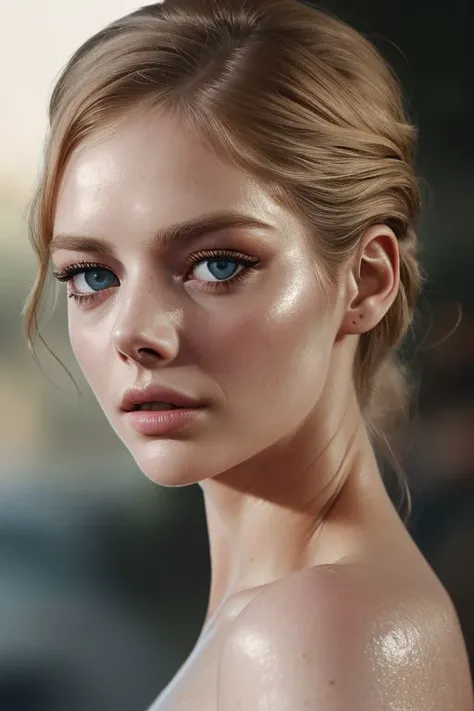 (closeup:1.0) photo of (CR-SamaraW3aving-frankyfrank2k:0.95) as (young:1.0) woman, (oiled shiny skin:1.1), (tilted angle shot:1.0), (tilted head pose:1.0), undercut hair,
(8k uhd:1.0), (best quality:1.0), (masterpiece:1.0), (sharp focus:1.0), (mono color backdrop:1.0),