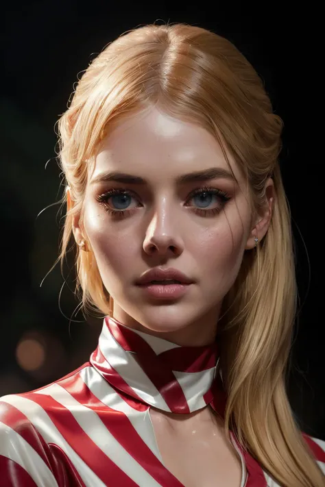 portrait photo of samaraW1 ,(black and red striped shirt), (dirty blonde hair), alluring portrait, intricate, highly detailed, digital painting, artstation, concept art, naughty, sharp focus, cinematic lighting, illustration, art by artgerm and greg rutkowski, alphonse mucha, cgsociety