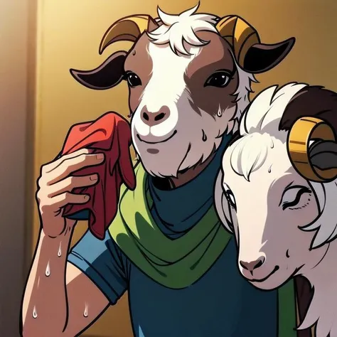 <lora:SweatingTowelGuy:0.6> (goat:1.2), SweatingTowelGuy, sweat, no humans
