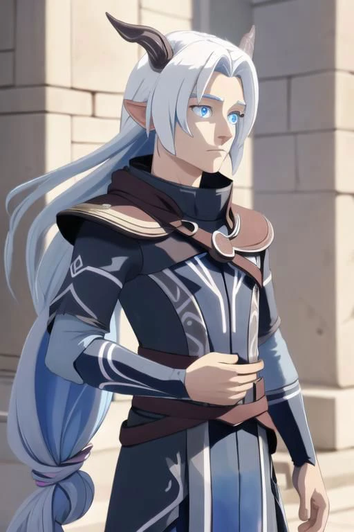 rayla blue eyes male long hair