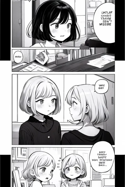 best quality, masterpiece, page from a comedy manga, monochome