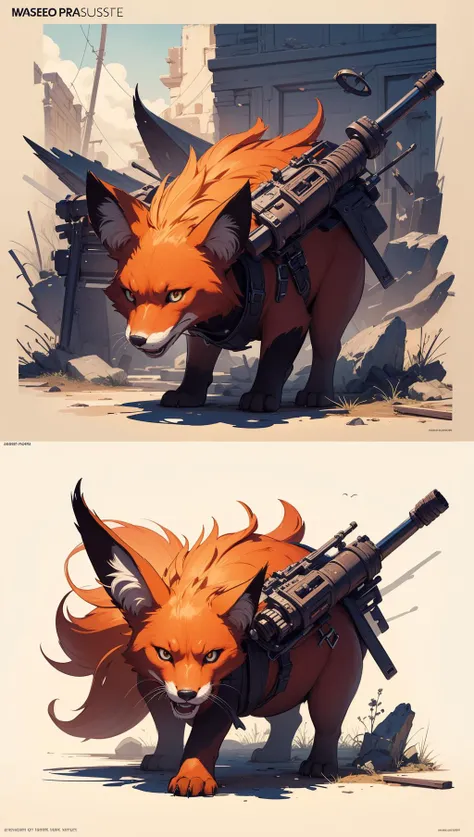 ((masterpiece:1.3,concept art,best quality,detailed)),firefox,award winning illustration,