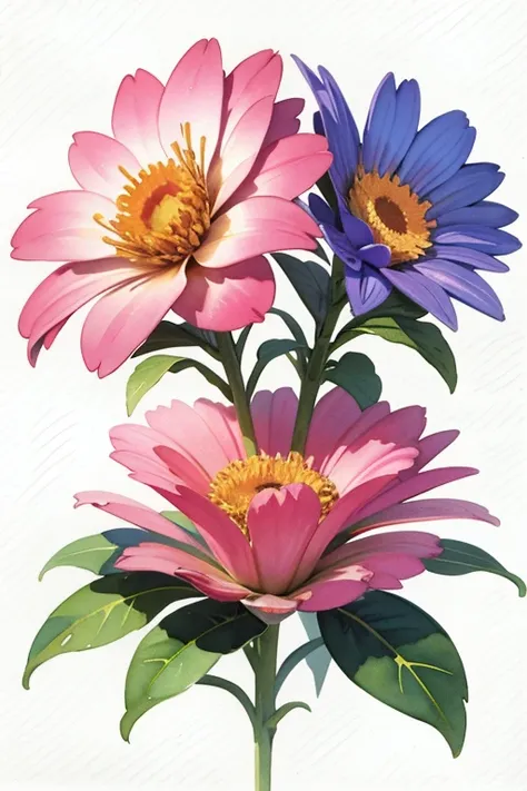 (masterpiece, beat quality, official art, watercolor sketch), a flower