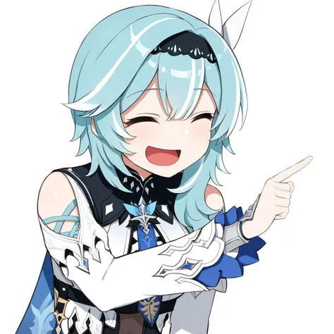 <lora:xl_ð¤£ð2_a3:1>,ð¤£ð pose,solo,closed eyes,pointing,open mouth,smile,^ ^,:d,white background,simple background,Eula \(genshin impact\),, masterpiece, best quality,