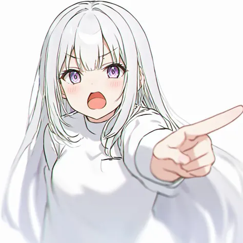 emilia, <lora:EmiliaV32-000080:1.0>, <lora:xl_ð¤£ð(pony):1> ð¤£ð pose, pointing, open mouth