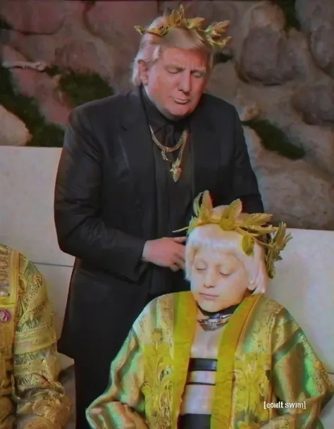 lordsofsynth photo of donald trump bestowing a blessing upon panos the wonder child, professional photography, high quality, perfect lighting <lora:hjlordsofsynth_v11xl:0.9>