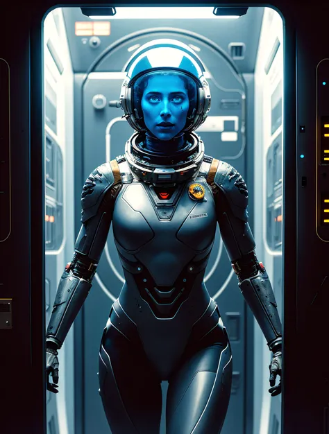 view of a futuristic part cybernetic (sks woman:1) astronaut floating through the airlock of a space station,
sci-fi, horror, intricate details, high contrast:0.42,
(artwork by Beksinski, methurlant), realistic environment, dynamic pose, beautiful face, realistic fabric textures, intricate, detailed,
<lora:methurlant:0.6>, (Graphic Novel), (Science Fiction), (cinematic), Perfect lighting, Perfect shading, Perfect Body, (Mature Adult:1.5), (Photorealistic:1.5),