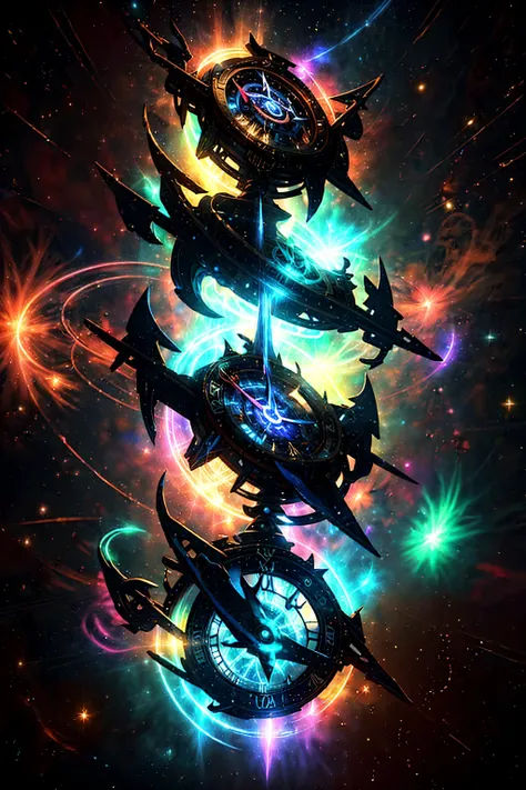 Highly detailed, High Quality, Masterpiece, beautiful, <lora:LightCoatCG:1>, starry, strry light, night, colorful, cloud, star \(sky\), <lora:ChronomancyAI:.8> chronomancyai Aerial Tethers, ultra detailed, Hyperrealistic, sharp focus, octane render