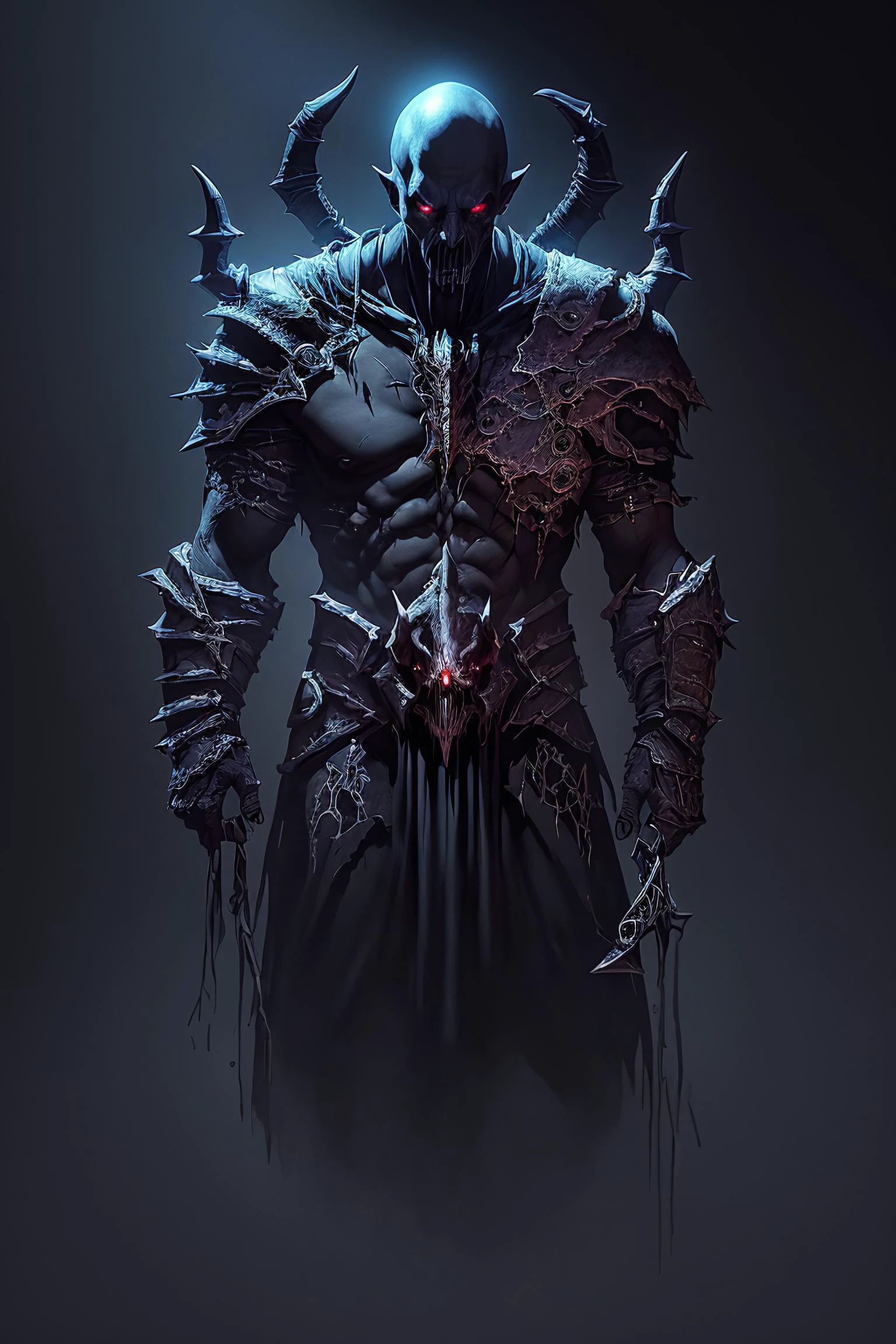 illustration, cartoon, dark colors, soothing tones, epic realistic, diablo 4 wallpaper, (dark background:1.5)