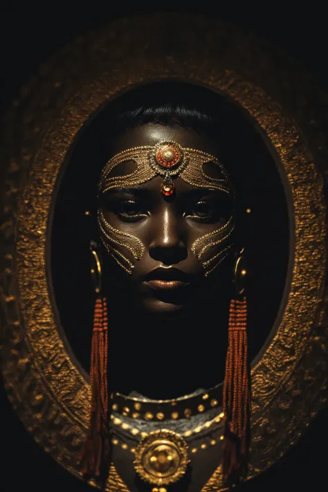 1 young and beautiful woman warrior of  aztec empire, dark chamber, dim light
(35mmstyle:1.1), front, masterpiece, 1970s film, , cinematic lighting, photorealistic, high frequency details, 35mm film, (film grain), film noise,
 <lora:epiNoiseoffset_v2:1>