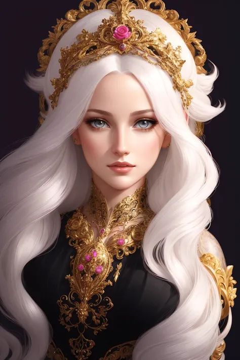 (analog style),(photorealistic:1.3), (skeleton like:0.4), ((female ornate princess)), (with white long flowing hair), (bright beautiful eyes), trending on artstation, flowers of hope by Jean-Honor Fragonard, Peter mohrbacher, hyper detailed, insane details, stunning, intricate, elite, art nouveau, ornate, liquid wax, elegant, luxury, Greg Rutkowski, ink style, sticker, vector-art beautiful character design, double exposure shot, luminous design, award winning, masterpiece, amoled black background, pale skin, subsurface scattering,