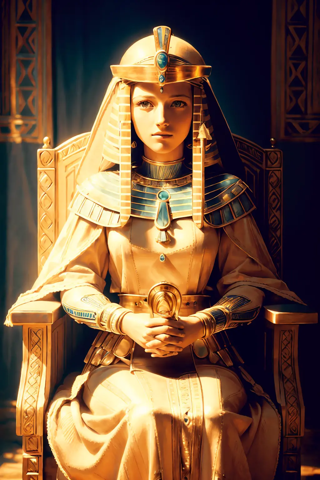 AshleyCipher OldEgyptAI
1 woman, queen of egypt, sitting on the throne,
(35mmstyle:1.1), front, masterpiece, 1970s film, , cinematic lighting, photorealistic, high frequency details, 35mm film, (film grain), film noise, <lora:OldEgyptAI:0.4> <lora:epiNoiseoffset_v2:1>