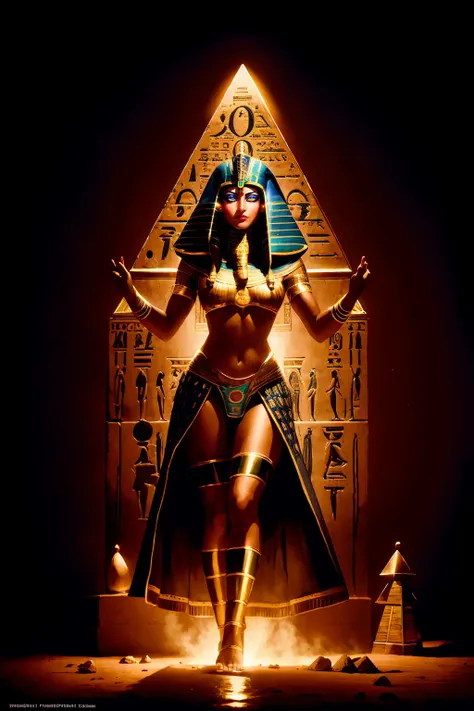 1 adult Egyptian female ,glowing eyes, makeups <lora:epiNoiseoffset_v2:1>