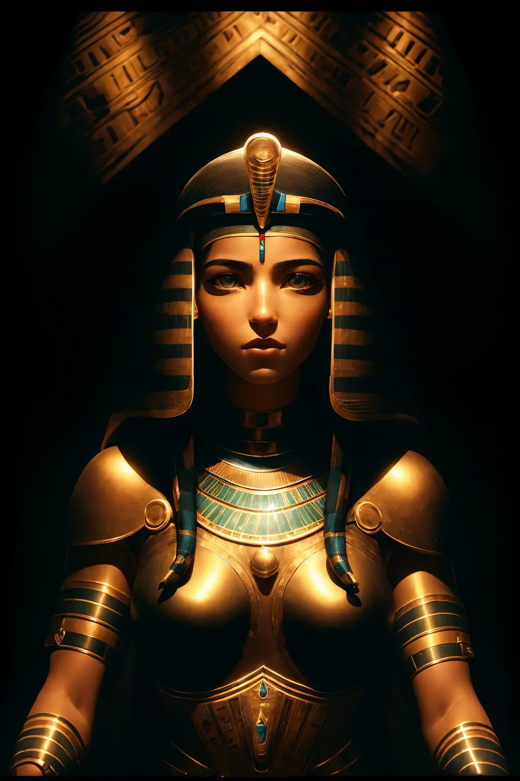 1 adult Egyptian female ,AshleyCipher, black hair flaps, makeups , upper body, looking at viewer, OldEgyptAI, ancient egyptian theme, obsidian, (defensive stance), stone knife, inside pyramid,
dark chamber, dim light, (zentangle, mandala, tangle, entangle:0.5)
(35mmstyle:1.1), front, masterpiece, 1970s film, , cinematic lighting, (photorealistic:1.5), high frequency details, 35mm film, (film grain), film noise,
<lora:OldEgyptAI:0.4> <lora:epiNoiseoffset_v2:1>
