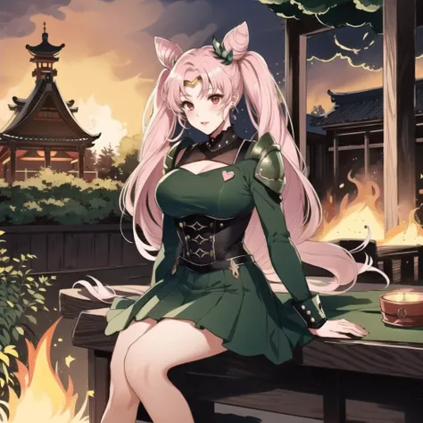 realistic, photo-realistic, award winning masterpiece with incredible details, epic stunning, masterpiece, best quality,
sailor chibi moon,pink hair,red eyes,,twintails,<lora:Sailor_Chibi_Moon-01:0.6>hair buns,high heels,(pubic hair:0.9),18 years old, pink pleated skirt,pink high heels,bink bow,heart broach, tiara
1girl, dslayer, a man in a green and brown armor, the only thing they fear is you, rip and tear until it is done, he is doom, the slayer's time is now, posing for a picture, (sexy_scifi, woman in a silver space costume, wearing sexy_scifi, posing for a picture:0.75),thisisfine, staying positive, surrounded by flames, fire, sitting, smoke
in garden, japan temple, torii, plants, outdoors, sunset, <lyco:Cyber_Armor:0.85> , <lora:thisisfineV3:0.4>
