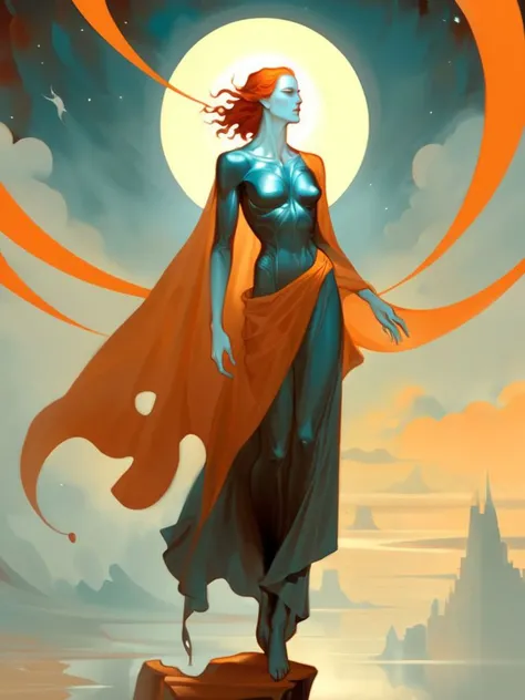 Surrealist art a full-body girl, Dreamlike, mysterious, provocative, symbolic, intricate, detailed <lora:PAseer-SDXL-DaoistImmortalV1:0.8>