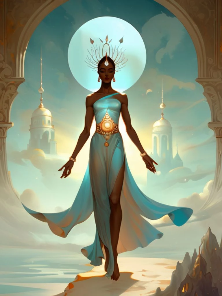 Surrealist art a full-body girl, Dreamlike, mysterious, provocative, symbolic, intricate, detailed <lora:PAseer-SDXL-DaoistImmortalV1:0.8>