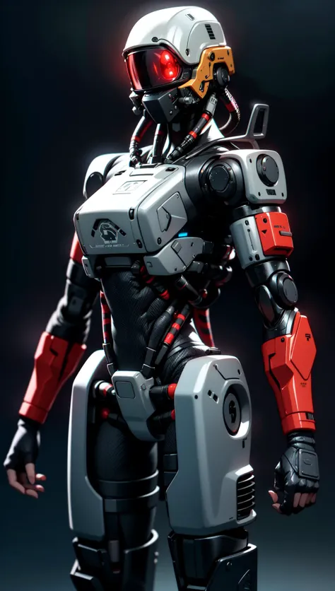 AB_robot,elysium,anatomically perfect (woman:1.2),carbon fiber,tactical, black metal, wiring,glowing eyes,artificial muscle,exposed machinery,LED lights,<lora:GR-NAI-128-64:0.8>