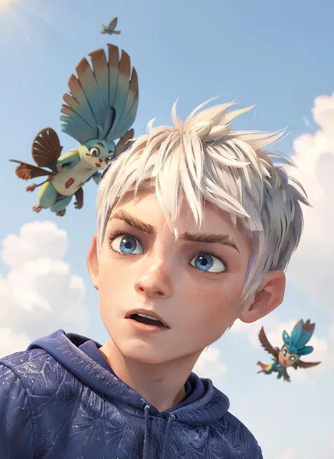 <lora:Jack_Frost_06:0.6>
<lora:Arcane:0.3> <lora:Ankama:0.2> <lora:KIDS ILLUSTRATION:0.8>
beautiful, masterpiece, simple background, best quality, detailled image, colorfull, vibrant colors,
1boy, Jack_Frost, solo, white hair, short hair, blue eyes,
skindentation, detailed face, male focus, perfect eyes,
Day, warm sunlight, atmosphere, (flying in the sky:1.2),
Cartoon,