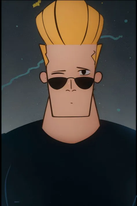 johnny bravo, 1boy, sunglasses, black shirt <lora:johnny_bravo_v1-000012:1>