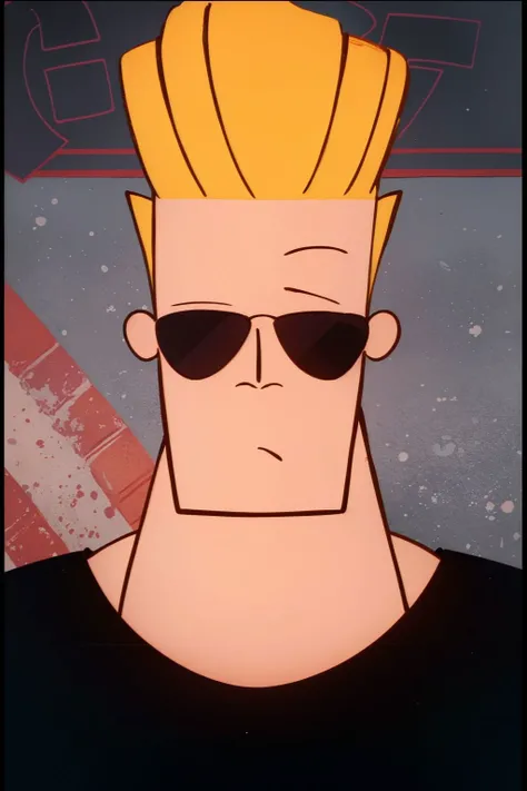 johnny bravo, 1boy, sunglasses, black shirt <lora:johnny_bravo_v1-000012:1>