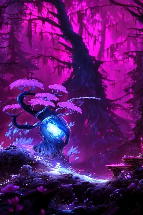 <lora:S1-Ori-ArtStyle_DreamLike-000008:1>,by Pino Daeni, by Ruan Jia, by Alayna Lemmer, by Carlo Galli Bibiena,
[spirit tree], aquamarine and dark purple sky, starry, forest with blue ocean and glowing plant,
(Ori and the Blind Forest), (Ori and the Will of the Wisps), 2D game, digital art,
realistic proportions, sharp focus, (HDR), (8k), (gigapixel), ((masterpiece))