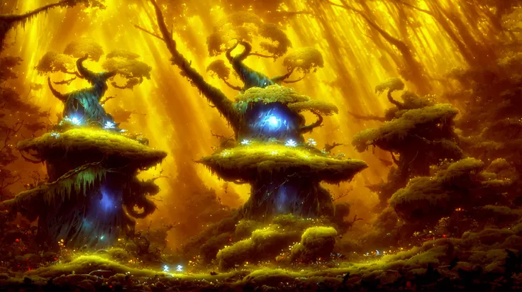 <lora:S1-Ori-ArtStyle_DreamLike-000008:1>,by Pino Daeni, by Ruan Jia, by Alayna Lemmer, by Carlo Galli Bibiena,
[spirit tree], forest with water and rock and glowing mushroom, crepuscular ray, golden light, starry,
(Ori and the Blind Forest), (Ori and the Will of the Wisps), 2D game, digital art,
realistic proportions, sharp focus, (HDR), (8k), (gigapixel), ((masterpiece))