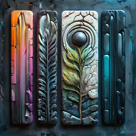 <lora:artfullyTILED_SDXL_V2:0.9>,male oracle,color gradient patterns,gunmetal,white,black,NEON + PASTEL,colorstory of saturation and contrast,beautiful,detailed,modern,geometric,industrial assemblage,layered structure,carved relief,<lora:artfullymaleform_sdxl_v1:0.6>,<lora:artfullyparched-v1:0.5>,<lora:artfullynenstudi_sdxl_v1:0.6>,<lora:ARTFULLYORACLESDXL-V1:0.6>,