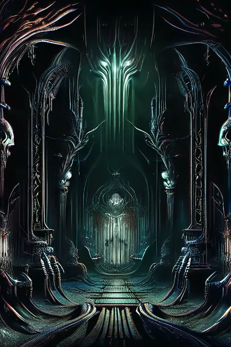 Alien-themed biomechanical style horror-themed (((epic-Ultra-HD-details, epic-Ultra-HD-highlights, epic-photo-same-realistic, upscaled-resolution, optimal)))A bio-mechanical forest taking over a desolate and abandoned dystopian cityscape,crumbling buildings,ruined skyscrapers,destroyed vehicles,remains,tendrils spreading everywhere,mechanical plants and flowers,mechanicals parts,bio-mechanical parts,living metal.,<lora:DonM3v1lM4dn355XL-v1.1:0.8>,DonM3v1lM4dn355XL,<lora:DonM3v1lM4dn355XL:0.8>,DonM3v1lM4dn355XL,, eerie, unsettling, dark, spooky, suspenseful, grim, highly detailed,(((text))),((color)),(shading),background,noise,dithering,gradient,detailed,out of frame,ugly,error,Illustration, watermark,(((gothic ink on paper))),H.P. Lovecraft,Arthur Rackham, blend of organic and mechanical elements, futuristic, cybernetic, detailed, intricate . Extraterrestrial, cosmic, otherworldly, mysterious, sci-fi, highly detailed