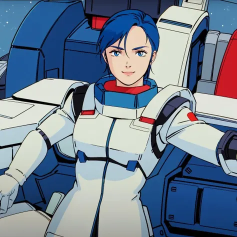 masterpiece,high quality,solo,
<lora:chanagi001:0.7>,looking at viewer,smile,
chanagi,1girl,
short hair,blue hair,blue eyes,
space suit,gloves,
robot,rx-78-2,