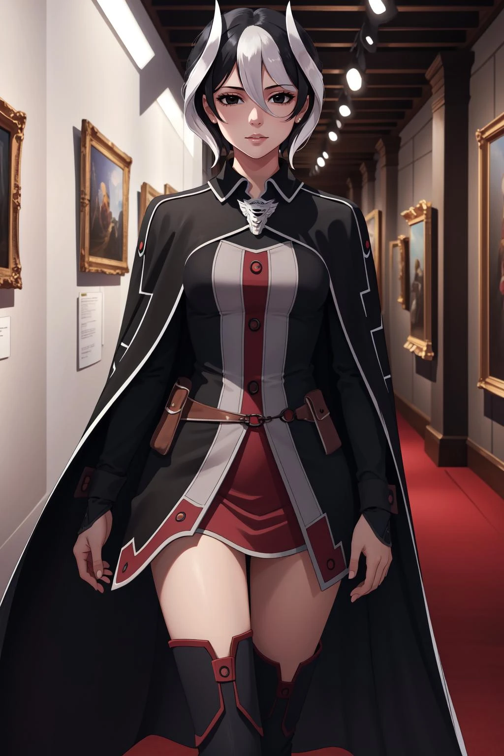 (masterpiece, best quality), intricate details,
1girl, <lora:ozen-10:0.8> ozen, cape, jacket, black cape,
museum, dinosaur, skeleton, red carpet,