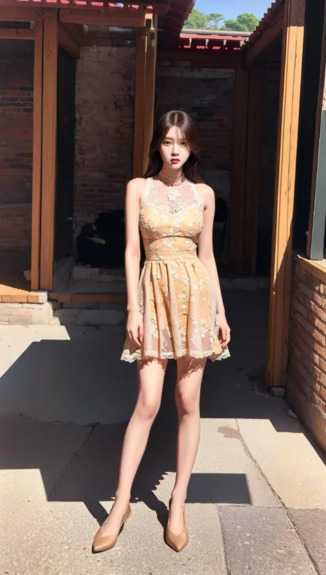 ((((ultra illustrated style:1.0)))),best quality,best animated,masterpiece,ray tracing, global illumination, lace,1girl,solo,standing, looking at viewer, outdoors,full body, <lora:lace:1>