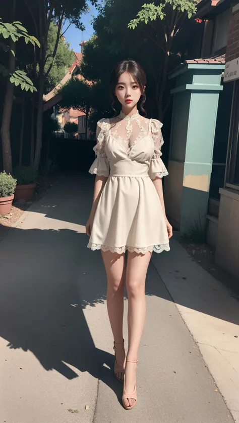 ((((ultra illustrated style:1.0)))),best quality,best animated,masterpiece,ray tracing, global illumination, lace,1girl,solo,standing, looking at viewer, outdoors,full body, <lora:lace:0.7>