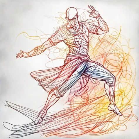 allet dancer (double exposure), dynamic, (vibrant, intricate, CGI:1.3), coloured igneous rocks, incandescent palette, realistic 3d grunge crayons, charcoal ballpoint montage sketch, plain background, continuous line drawing, darkest dungeon style, continuous line drawing