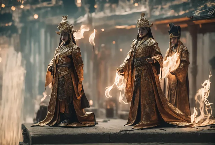 1girl, Wear armor,(outside:2),solo,Ultra-detailed face,weirdness chinese,flame,Chinese clothing,soft light,courtyard,(Full-body photo),lantern,(smoke),(Chinese architecture),sword,wallpaper, beautiful studio soft light, rim light,masterpiece,Giant worship,
Ultra-high quality, (Masterpiece, best quality, complex details: 1.2),Weird atmosphere,Delicate face,Little monster