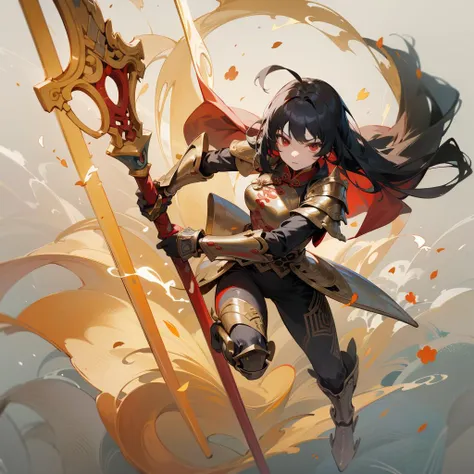 high resolution、Warrior。Brave man。Wearing armor、Large shield、Holding a sword。Red image。
Fantasy。
beautiful。