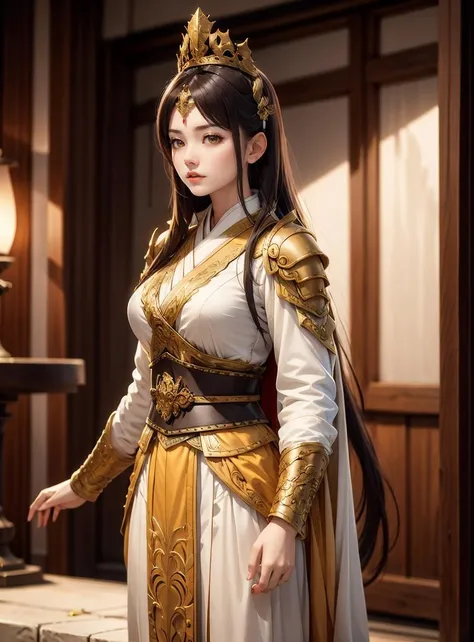 1 girl, chinese general, ancient background, on the battle field, long hair, straight hair, yellow clothes
<lora:Chinese_general:0.6>