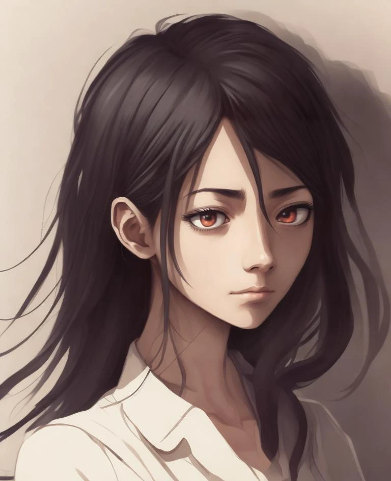 a woman, realism, (anime), (illustration), cartoon, detailed