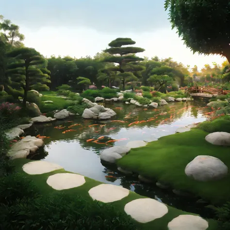 <lora:ArchiAI_JPgarden:1> sunset