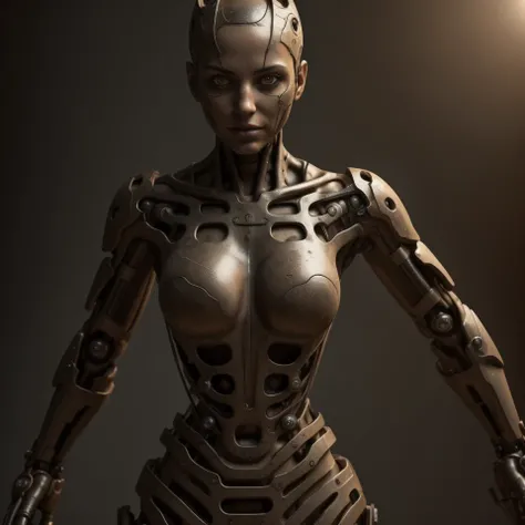 8k, best quality, masterpiece, (dented tough android cyborg catwoman with orange glowing eyes and mechanical metal face:1.35) wearing steampunk (mangled rusted armor) standing full height, blue background at night, RAW highly detailed photo, dramatic light, dynamic pose, head tilt, (film grain, epic battle scene, dust, ray tracing:1.3), <lora:cyborgbot:.18>, <lora:CyberPunkAI:.18>, <lora:HardSurface_beta:.18>, <lora:StealthTech:.18>, <lora:SciFiRobotic:.18>, <lora:rustedmetal_last:3>