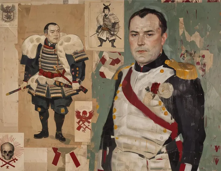 <lora:rvaz-000007:0.8>rvaz, a man in a military uniform and a samurai