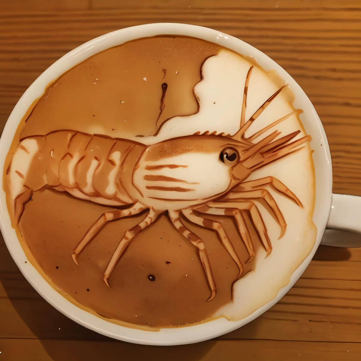 score_9, score_7_up BREAK LatteArt, latte art, cup, coffee, food focus, mug, still life,monochrome, greyscale, lineart, <lora:LatteArt_XLPD:1.3> <lora:pony_shrimp:0.8> shrimp