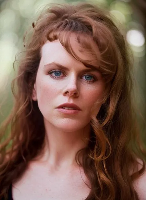 Realistic photo of a beautiful 4my4-v2 woman, 1girl, solo, long hair, breasts, looking at viewer, blue eyes, red hair, dress, cleavage, bare shoulders, medium breasts, upper body, parted lips, teeth, mole, lips, makeup, blue background, lipstick, strap slip, realistic, soft lighting, professional Photography, Photorealistic, detailed, RAW, analog, sharp focus, 8k, HD, high quality, masterpiece<lora:4my4-v2:1.0>