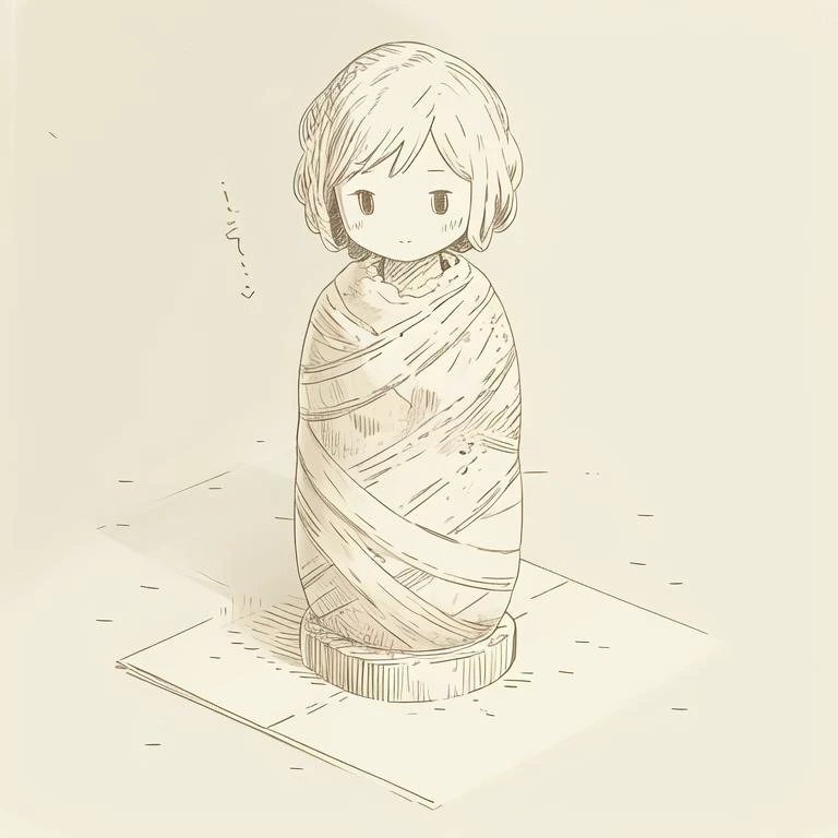 (masterpiece, best quality:1.1), (sketch:1.1), paper, no humans, stone dolls
