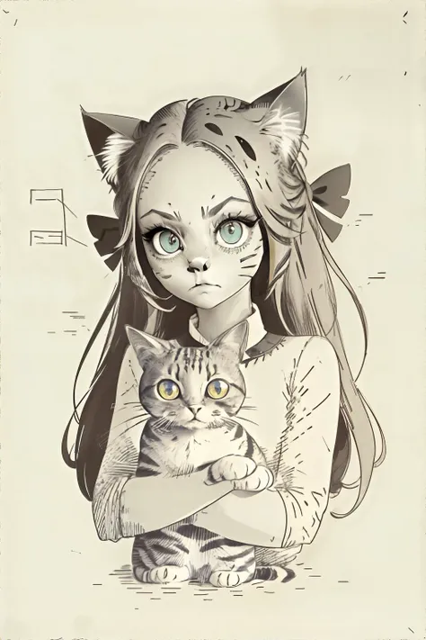 <lora:oldsketch:1.5>, (sketch:1.1), paper, no humans, cat, big eyes, cat ear, whiskers || <lora:oldsketch:0.5>, sketch, masterpiece, 8k, high resolution, shallow depth of field, sharp focus
