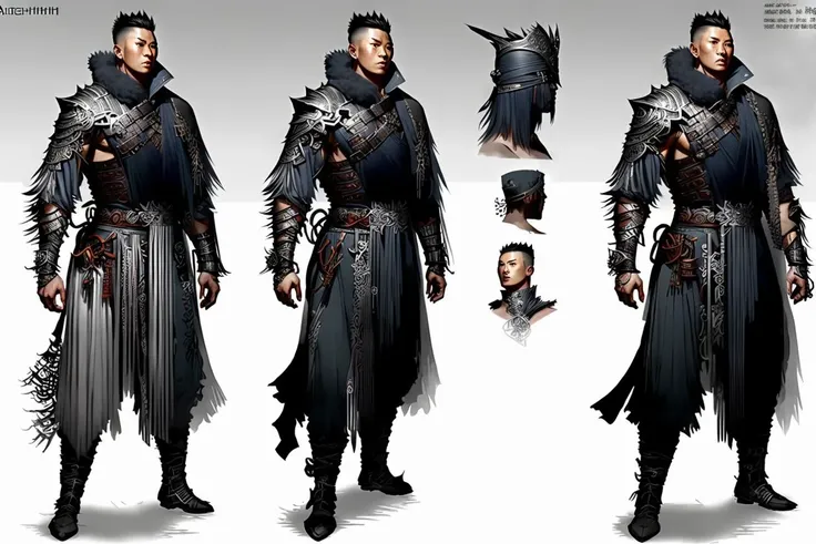 Concept character reference sheet of a chinese male warrior,
Fantasy concept [ character | costume | fashion ] design ( in CCDHT artstyle ( by [ Arthur Rackham | Edmund Dulac ] ) ) and by [ Anne Bachelier | Alexander Jansson | Brian Mashburn | Gustave Dore ],

( [ clear and readable | perfect | dynamic ] posing ) with [ clear and readable | perfect | dynamic | smart ] [ cropping | framing | compositing | focus ]
preserving ( [ clear and readable | neat  and clean ] tangents with loose negative space )