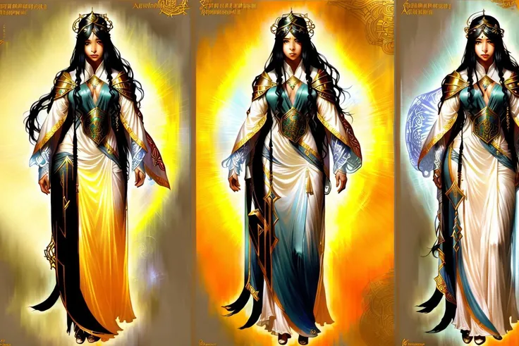 Fantasy concept [ character | costume | fashion ] design reference sheet of a chinese female sorceress ( in CCDHT artstyle ( by Alphonse Mucha ) ) and by [ Anne Bachelier | Anders Zorn ],

( [ clear and readable | perfect | dynamic ] posing ) with [ clear and readable | perfect | dynamic | smart ] [ cropping | framing | compositing | focus ]
preserving ( [ clear and readable | neat  and clean ] tangents with loose negative space )