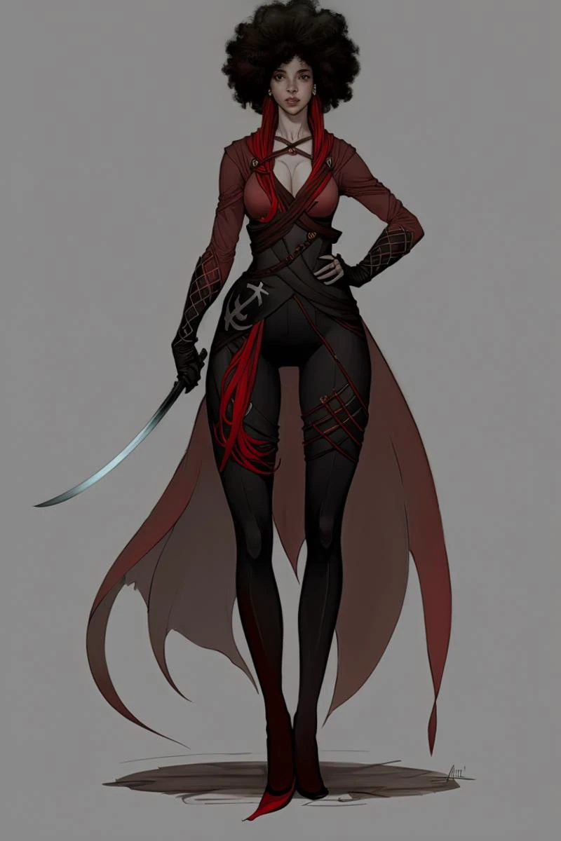 Full body portrait of a female character in CCDHT artstyle by Abigail Larson